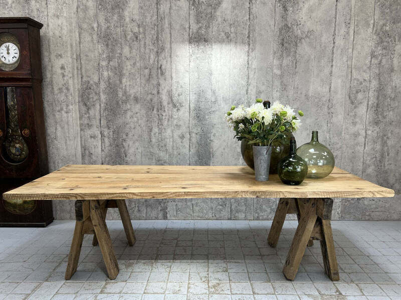 285cm Solid Pine Trestle Dining Table