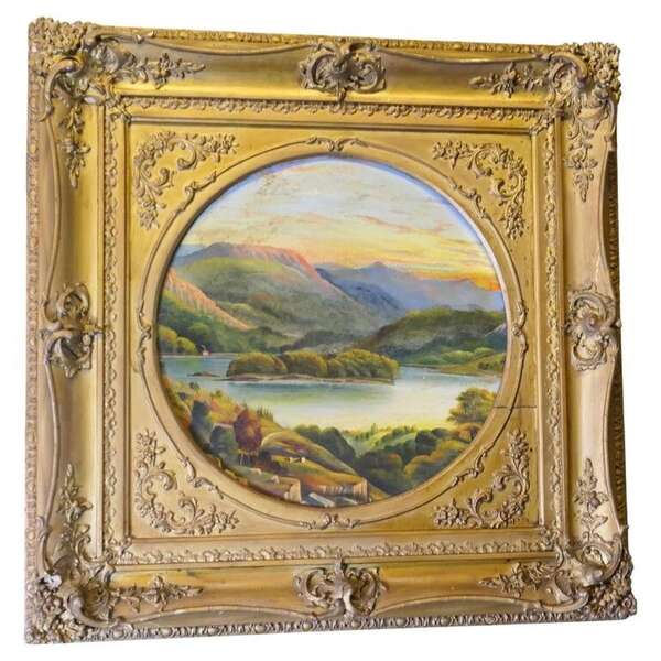 Unsigned Victorian Landscape In A Large Square Frame