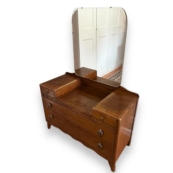 Vintage Mid Century Harris Lebus Dressing Table Chest Of Drawers With Mirror