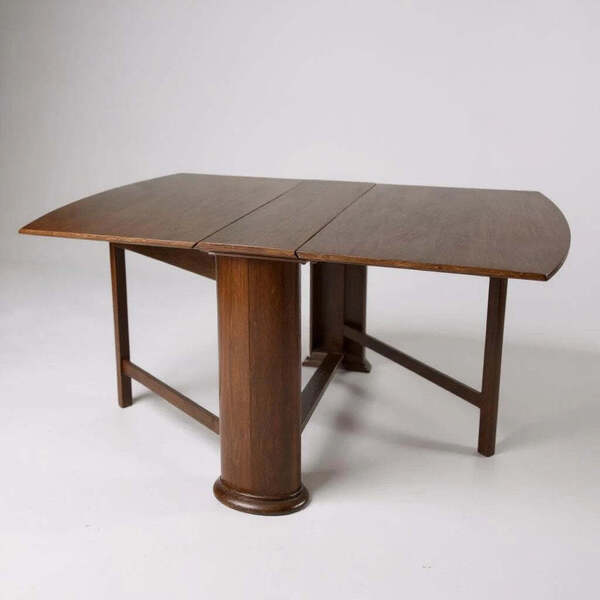 Vintage Art Deco Beautility Walnut Drop Leaf Extending Table