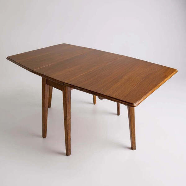 Mid Century Modern Teak Wood Drop Leaf Extending Table