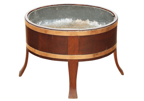 Antique C.1800 Georgian Mahogany & Brass Wine Cooler, Planter Or Log Basket – Quality Period Piece