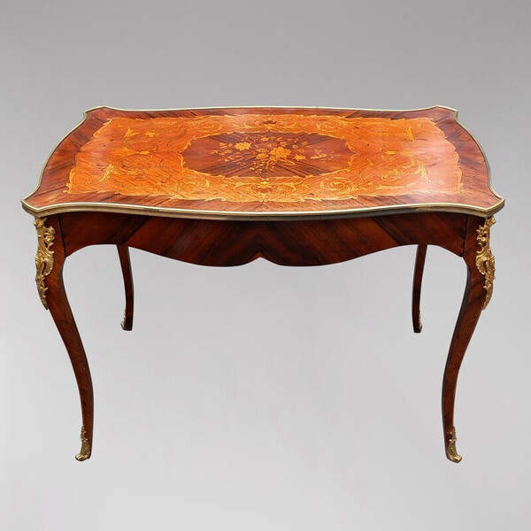 Louis XV Style Writing Table With Marquetry