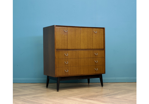 Mid Century Tola And Black Librenza Drinks Cabinet Bureau G Plan, 1950s #1471