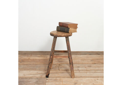 Antique Rustic Round Top Stool – R
