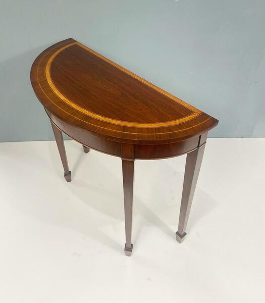 Sheraton Console Table Demi Lune Mahogany