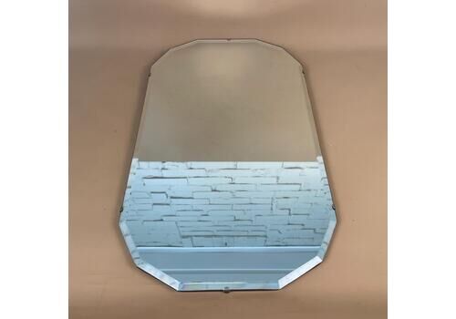 Antique Wall Mirror Frameless Bevelled Glass Art Deco Hanging Vintage Dodecagon Unframed No Frame Bedroom Hallway Wooden Wood Back