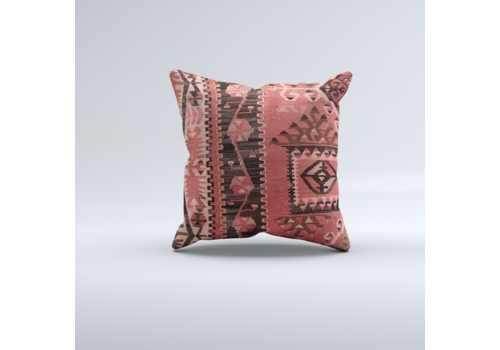 Turkish Kilim, Carpet Cushion Cover 60x60 Cm Square Wool Large Pillowcase