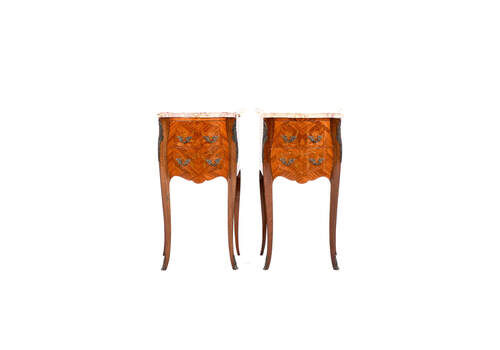 Pair Of Louis XV Marquetry Bedside Cabinets