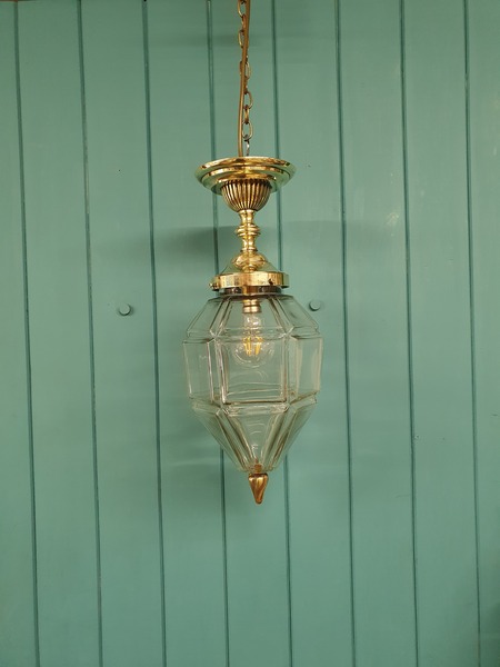 Early 20th Century Hexagon Shaped Hall Lantern