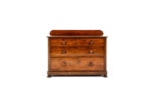 Victorian Chest Of Drawers With Gallery Back
