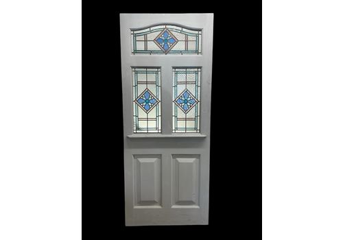 Large Edwardian Stained Glass Front Door Old Antique Period Reclaimed Refurb
