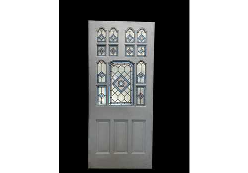Large Edwardian Stained Glass Front Door Old Antique Period Reclaimed Refurb