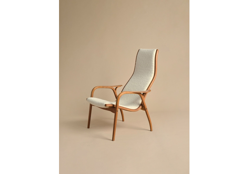 Swedese Lamino Chair By Yngve Ekström – White Bouclé – Mid Century Retro Vintage