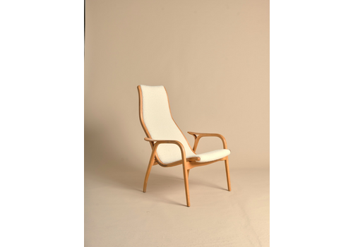 Swedese Lamino Chair By Yngve Ekström White Bouclé Mid Century Retro Vintage