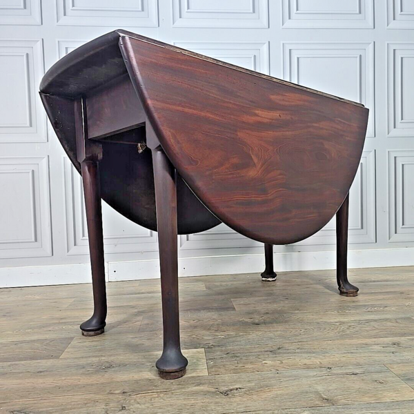 Antique Georgian Drop Leaf Table Dining Supper Table Solid Cuban Mahogany 18th C