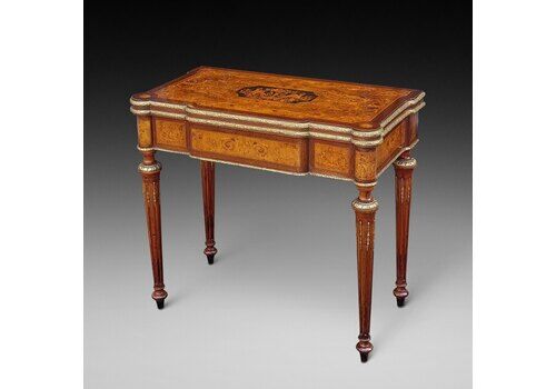 Late 19thc Burr Walnut Card Table
