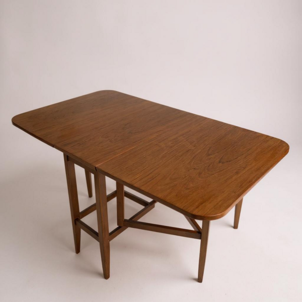 Mid Century Modern Macintosh Teak Extending Drop Leaf Table
