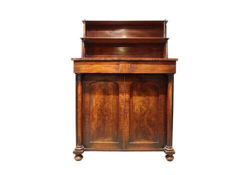William IV / Early Victorian Mahogany Chiffonier With Two Tier Superstructure, C.1840