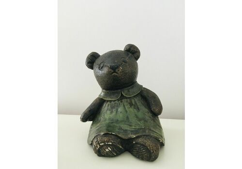 Sweet Vintage Teddy Bear Girl Door Stopper, Book End. Very Heavy.