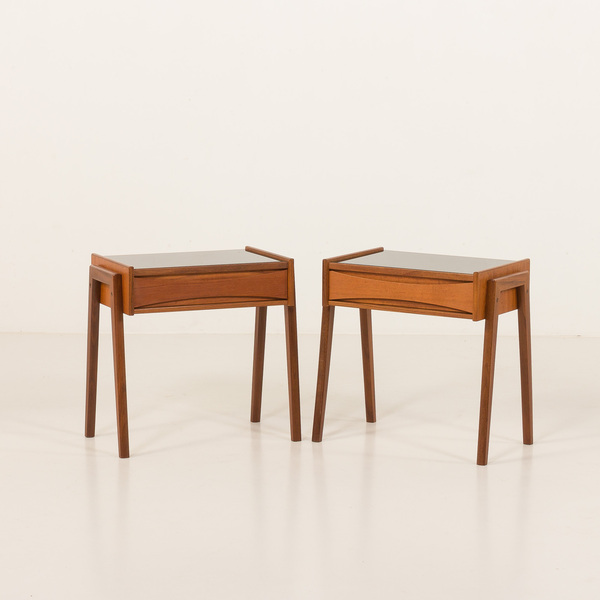 Pair Of Arne Vodder Style Bedside Tables, Teak Nightstands, Denmark 1960s