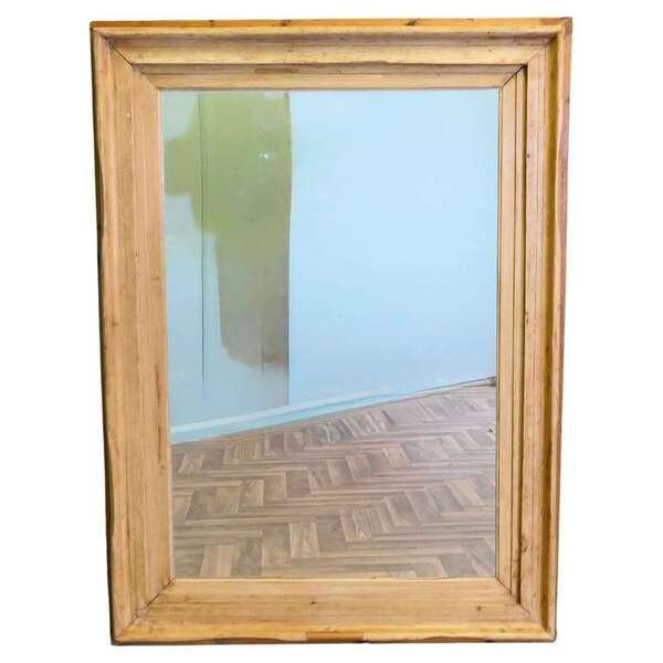 Large Reclaimed Moulded Pine Frame With New Mirror