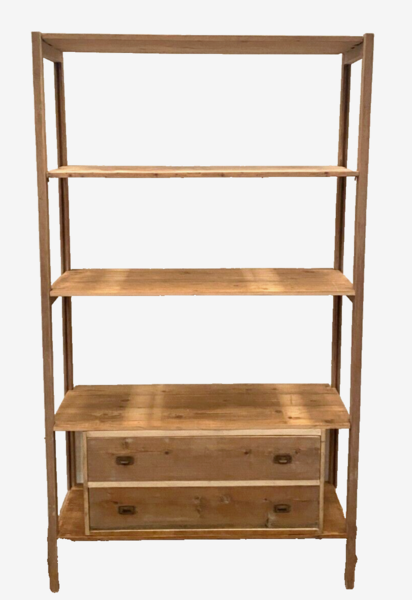 Art Deco Solid Fir Shelf Display Case 20th Century