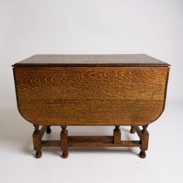 Antique Oak Barley Twist Gateleg Table, Drop Leaf Table Scottish