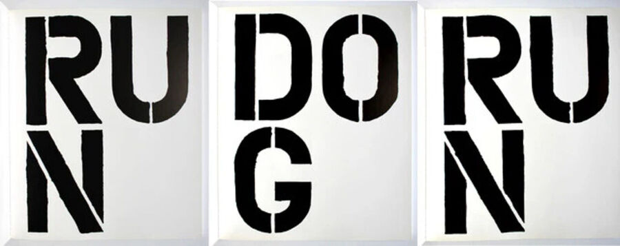 Christopher Wool, Run Dog Run, 1989 (Complete Set Of 3)