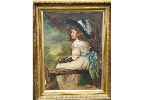 Oil Painting Copy Of Daughter Of Eve Edward Patry Ornately In Ornate Frame 87x70