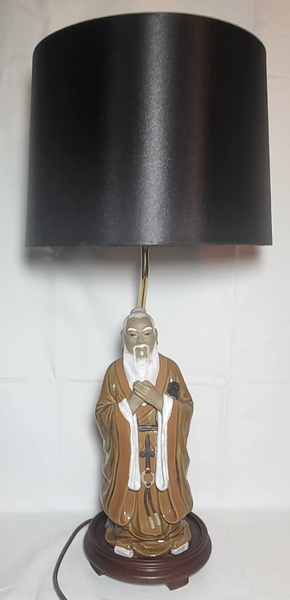 Chinese Wise Holy Mudman Table Lamp Statue Figurine Total Size Approx 60cm