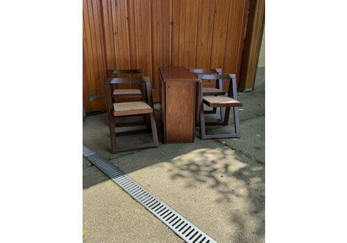 Vintage Folding Chairs And Drop Leaf Dining Table, 1960s, Set Of 5