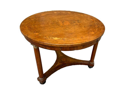 Antique Empire Inlaid Round Table Early 800s