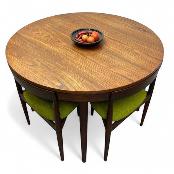 Danish Teak Hans Olsen Extending Dining Table & Chairs Frem Rojle