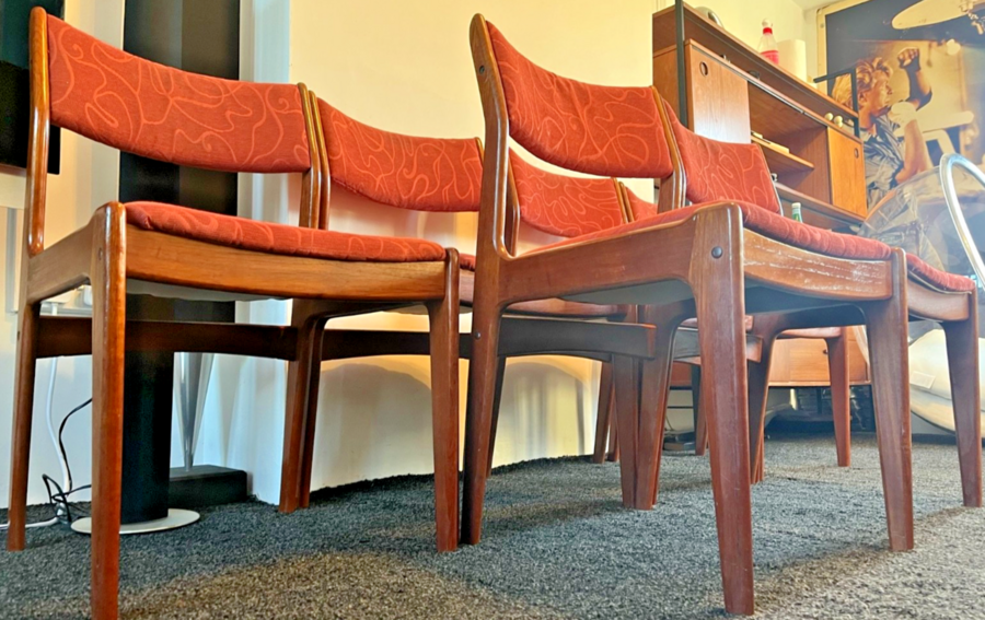 6 Dining Chairs Teak D Scan Vintage Retro Mid Century Danish ...