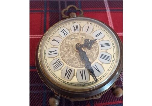 Vintage German 'Blessing' Alarm Clock. In The Style Of A Pocket Watch.