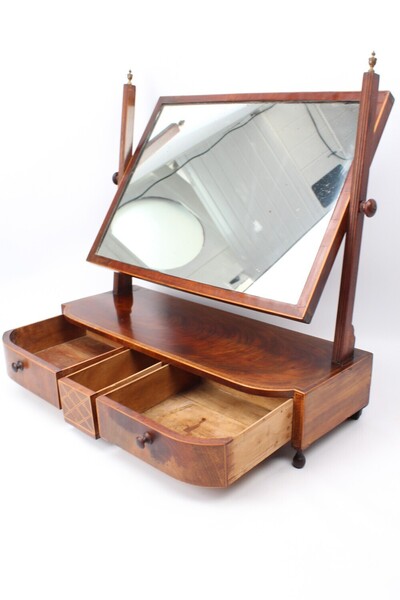 Regency Mahogany & Inlaid Dressing Table Mirror photo furniture