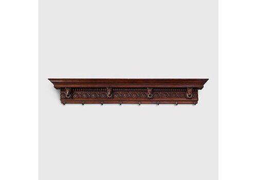 Large 18th Century Gothic Oak Hand Carved Coat Rack, France