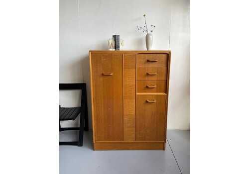 Vintage Mid Century G Plan Brandon Tallboy Wardrobe Drawers And Vanity Mirror In Light Oak