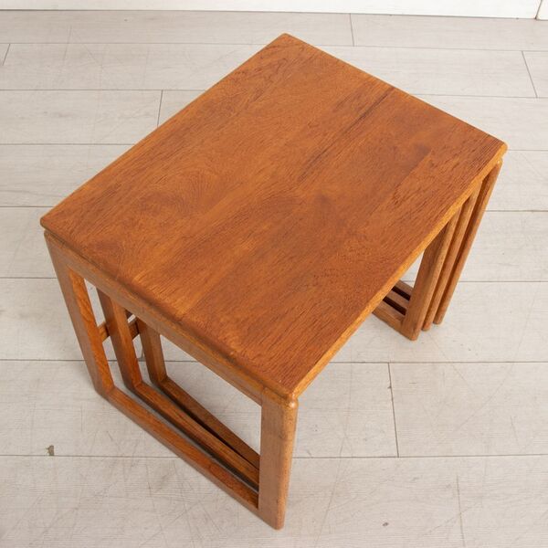Midcentury Solid Teak Nest Of Tables C.1970 photo 250.0