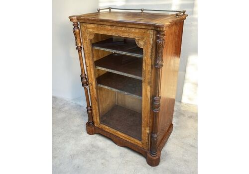 Victorian Burr Walnut Pier Music Cabinet