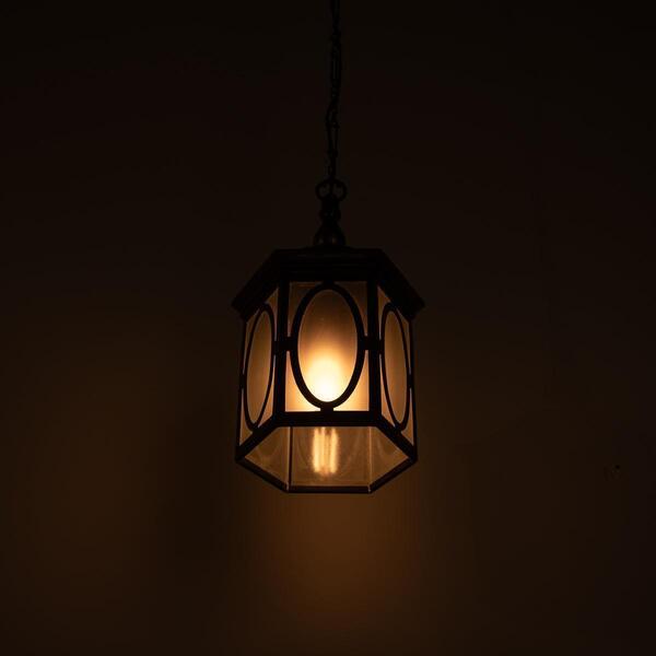 Antique Decorative Hexagonal Brass & Frosted Glass Hall Lantern By Gec photo furniture