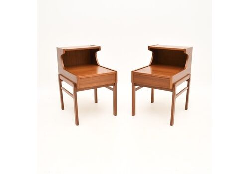 Pair Of Swedish Vintage Teak Bedside Cabinets