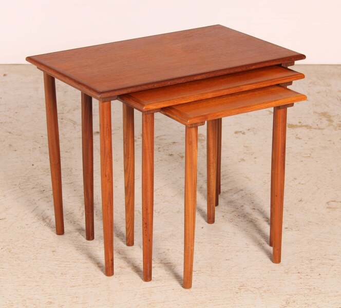 Danish Mid Century Teak Nest Of Tables By Fabian, Circa 1960s.