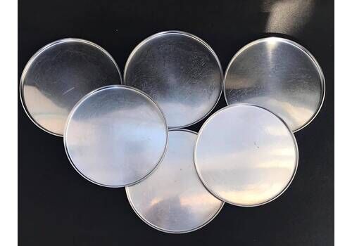 Arne Jacobsen Original 70s Vintage Stelton Gl Coaster, Stainless Steel/Mat, 6 Coasters Barware Scandinavian Design Gift For Him