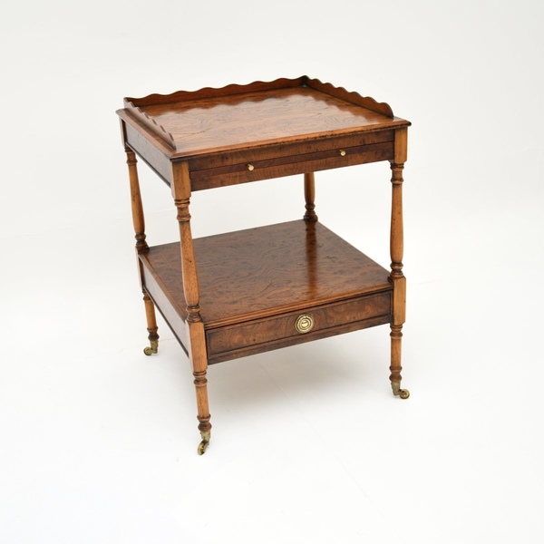 Antique Georgian Style Burr Elm Side Table