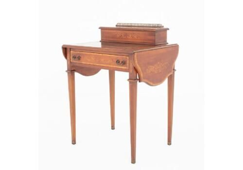 Sheraton Desk Ladies Writing Table Revival Mahogany