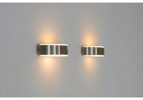 Stainless Steel And Glass Wall Lamp From Glashütte Limburg, Germany, 1970s