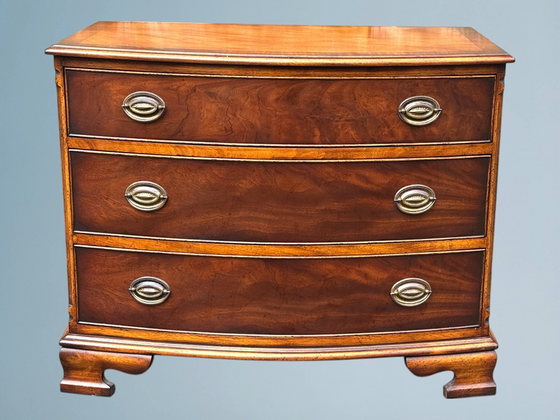Georgian Style Mahogany Bow Front Chest Of Drawers