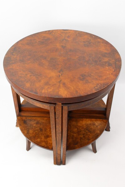 Art Deco Nest Of 4 Walnut Coffee Tables